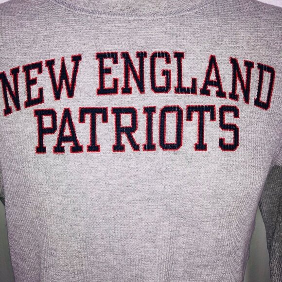 Vintage NFL New England Patriots Thermal Shirt Womens L Gray Long Sleeve - Picture 4 of 8